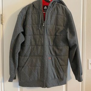 Matix snowboarding gray zip up. LARGE.